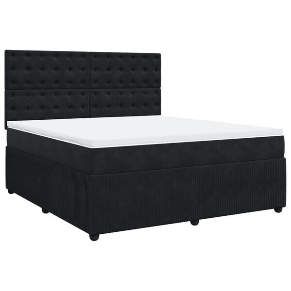 vidaXL Sommier à lattes de lit avec matelas Noir 180x200 cm Velours