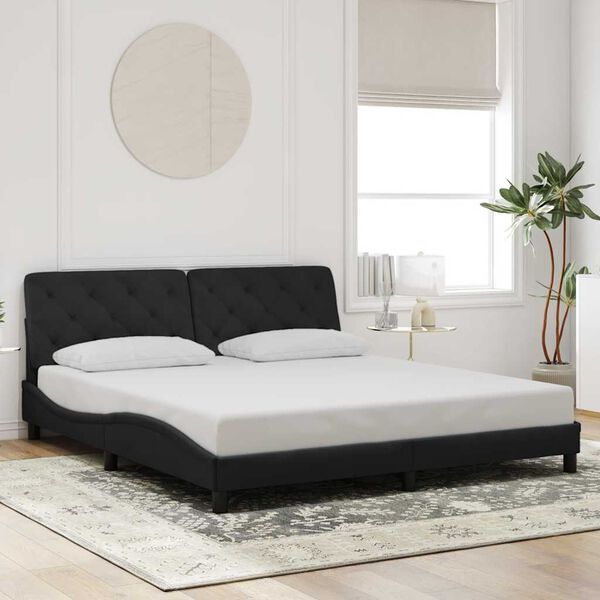 vidaXL Cadre de lit sans matelas noir 180x200 cm velours