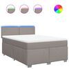 vidaXL Sommier &agrave; lattes de lit avec matelas Taupe 140x190 cm Tissu