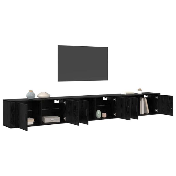 vidaXL Ensemble de meuble TV mural 3 pcs Ch&ecirc;ne noir 100 x 34,5 x 40 cm