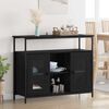 vidaXL Buffet Chêne noir 100 x 35 x 80 cm Bois d'ingénierie