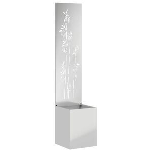 vidaXL &Eacute;cran de confidentialit&eacute; de jardin Floral Argent&eacute; 32 x 140 cm