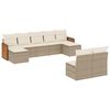 vidaXL Salon de jardin avec coussins 9 pcs beige r&eacute;sine tress&eacute;e