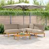 vidaXL Ensemble de Canap&eacute;s Uni 4 pcs Taupe Bois d'Acacia Massif