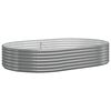 vidaXL Lit sur&eacute;lev&eacute; de jardin Acier galvanis&eacute; 214x140x36cm gris