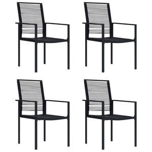 vidaXL Chaises de jardin lot de 4 Rotin PVC Noir