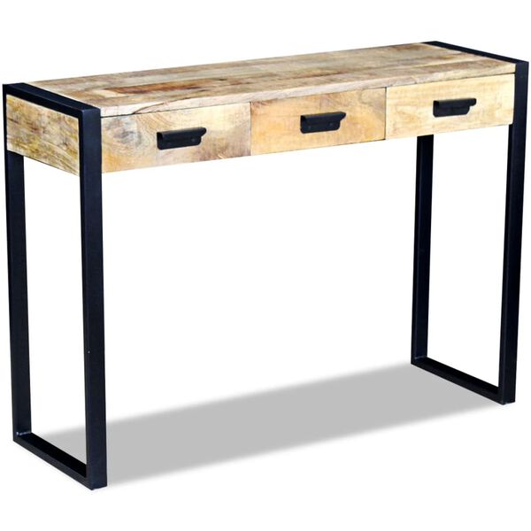 vidaXL Table console avec 3 tiroirs bois de manguier 110x35x78 cm