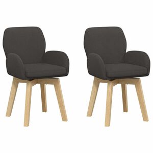 vidaXL Chaises de salle &agrave; manger pivotantes 2 pc Boucl&eacute; Gris fonc&eacute;
