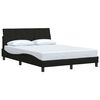 vidaXL Cadre de lit sans matelas Hanko noir 140x190 cm tissu