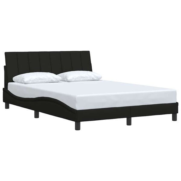vidaXL Cadre de lit sans matelas Hanko noir 140x190 cm tissu