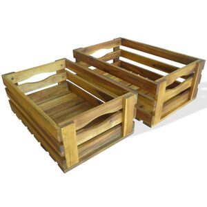 vidaXL Caisse à pommes 2 pcs Bois d'acacia massif