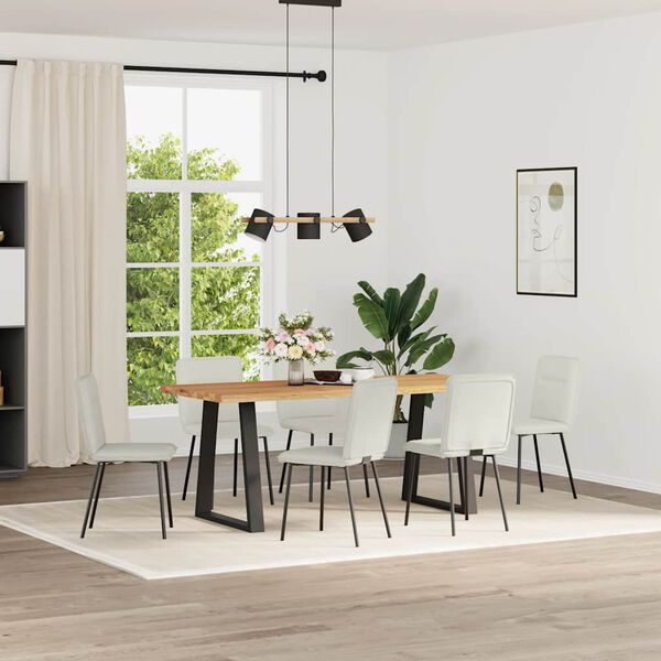 vidaXL Chaises à manger lot de 6 crème velours