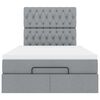 vidaXL Cadre de lit ottoman avec matelas gris clair 120x190 cm tissu