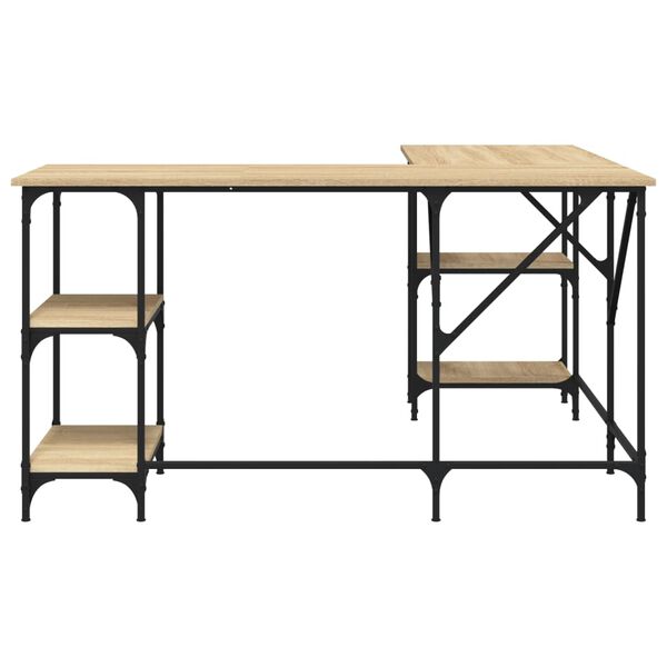 vidaXL Bureau chêne sonoma 139x139x75 cm bois d'ingénierie