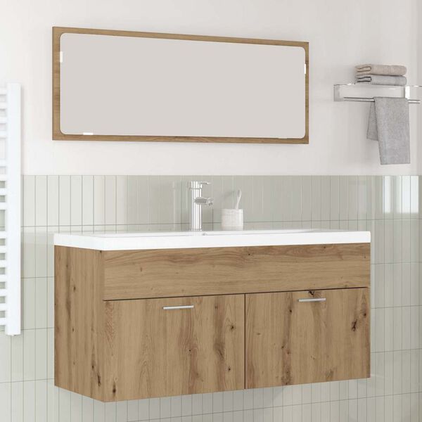 vidaXL Armoire de salle de bain Ch&ecirc;ne artisanal 100 x 38,5 x 46 cm
