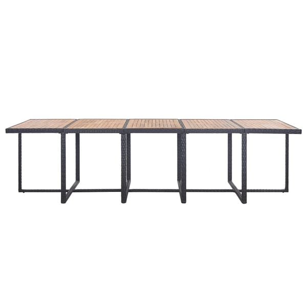 vidaXL Ensemble à manger d'extérieur 15 pcs avec coussins rotin Noir