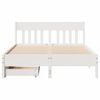 vidaXL Cadre de lit sans matelas blanc 135x190 cm bois de pin massif