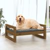 vidaXL Lit pour chien Marron miel 75,5x55,5x28 cm Bois de pin solide
