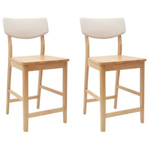 vidaXL Chaises de salle &agrave; manger 2 pcs Naturel 48 x 49 x 95 cm