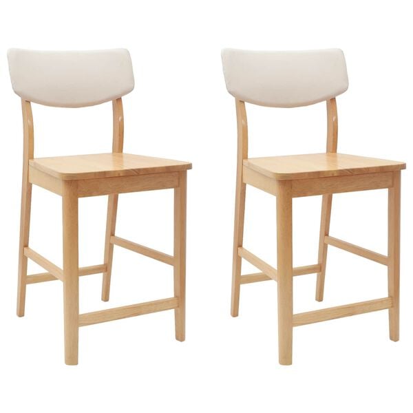 vidaXL Chaises de salle &agrave; manger 2 pcs Naturel 48 x 49 x 95 cm