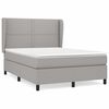 vidaXL Sommier &agrave; lattes de lit avec matelas Gris clair 140x190cm Tissu