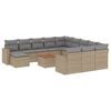 vidaXL Salon de jardin avec coussins 13 pcs beige r&eacute;sine tress&eacute;e