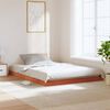 vidaXL Cadre de lit sans matelas cire marron 135x190cm bois pin massif