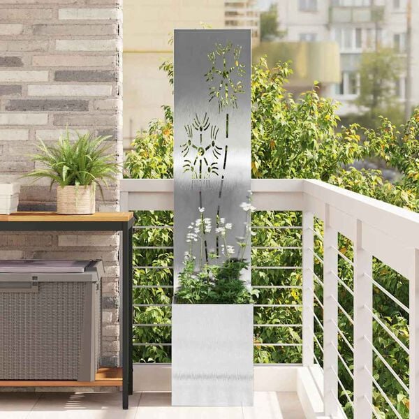 vidaXL &Eacute;cran de confidentialit&eacute; de jardin Floral Argent 32 x 150 cm