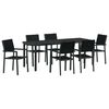 vidaXL Ensemble de salle &agrave; manger pour jardin 7 pcs Noir