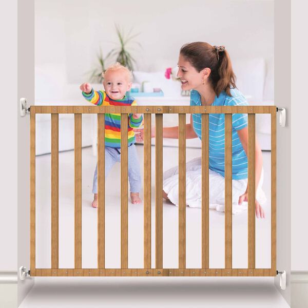 Noma Barri&egrave;re de s&eacute;curit&eacute; extensible 63,5-106 cm Bois naturel 93729