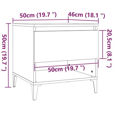 vidaXL Tables d'appoint 2 pcs Noir 50x46x50 cm Bois d’ingénierie