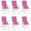 vidaXL Coussins de chaise &agrave; dossier haut lot de 6 rose tissu