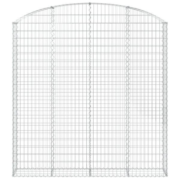 vidaXL Panier de gabions arqu&eacute; 200x30x200/220 cm Fer galvanis&eacute;