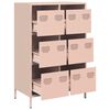 vidaXL Buffet haut rose 68x39x101,5 cm acier