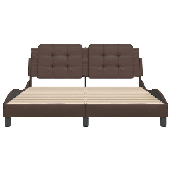 vidaXL Cadre de lit sans matelas Zadar marron 160x200 cm similicuir