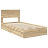 vidaXL Lit de Rangement Ch&ecirc;ne Sonoma 100 x 200 cm Bois d'ing&eacute;nierie