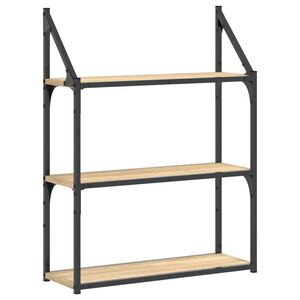 vidaXL &Eacute;tag&egrave;re murale 3 niveaux ch&ecirc;ne sonoma 60x21x78,5 cm