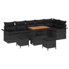 vidaXL Ensemble de canap&eacute; de jardin 9 pc Noir polyrotin
