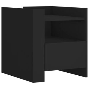 vidaXL Table de chevet noir 45x50x50 cm bois d&rsquo;ing&eacute;nierie