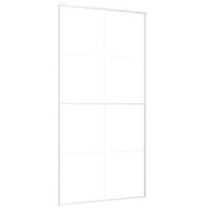 vidaXL Porte coulissante Verre ESG d&eacute;poli aluminium 102,5x205 cm Blanc