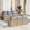 vidaXL Ensemble de canap&eacute; de jardin 7 pcs Beige et Gris clair