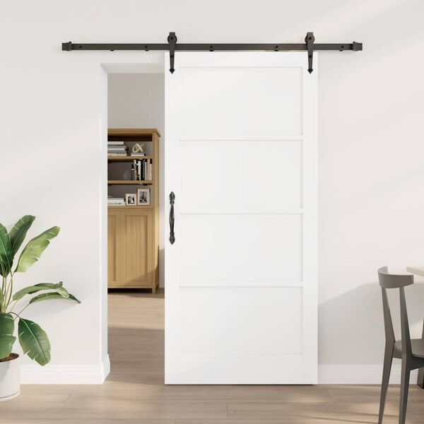 vidaXL Porte coulissante ORKDAL Blanc 93 x 202 cm Pin massif