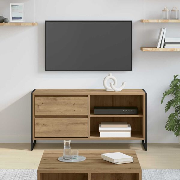 vidaXL Meuble TV Ch&ecirc;ne artisan 100 x 36 x 49,5 cm Bois d'ing&eacute;nierie