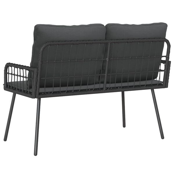 vidaXL Banc de jardin avec coussin Gris 114 x 64 x 78cm Métal