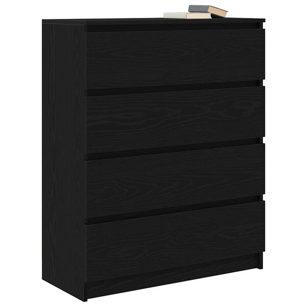 vidaXL Buffet ch&ecirc;ne noir 80x35x99 cm bois d&rsquo;ing&eacute;nierie
