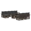 vidaXL Ensemble de canap&eacute; de jardin 11 pc Gris et Gris fonc&eacute; polyrotin