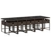 vidaXL Ensemble &agrave; manger de jardin et coussins 11 pcs marron rotin