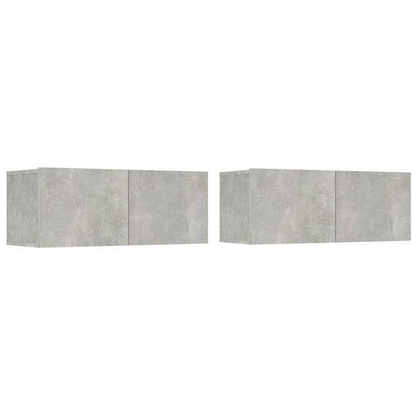 vidaXL Ensemble de meubles TV 4 pcs Gris b&eacute;ton Bois d'ing&eacute;nierie