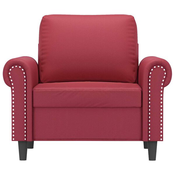 vidaXL Fauteuil Rouge bordeaux 60 cm Similicuir