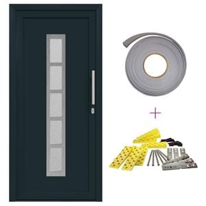 vidaXL Porte Frontale Anthracite 88 x 200 cm PVC